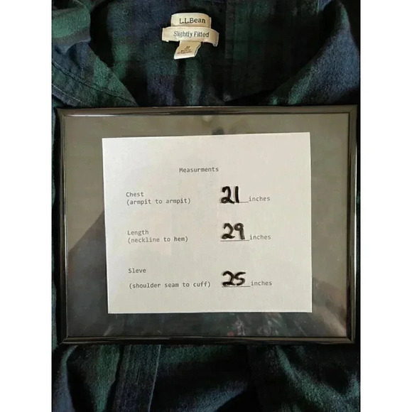 LL Bean blue Green long sleeve flannel button up shirt size M cotton - Picture 10 of 10